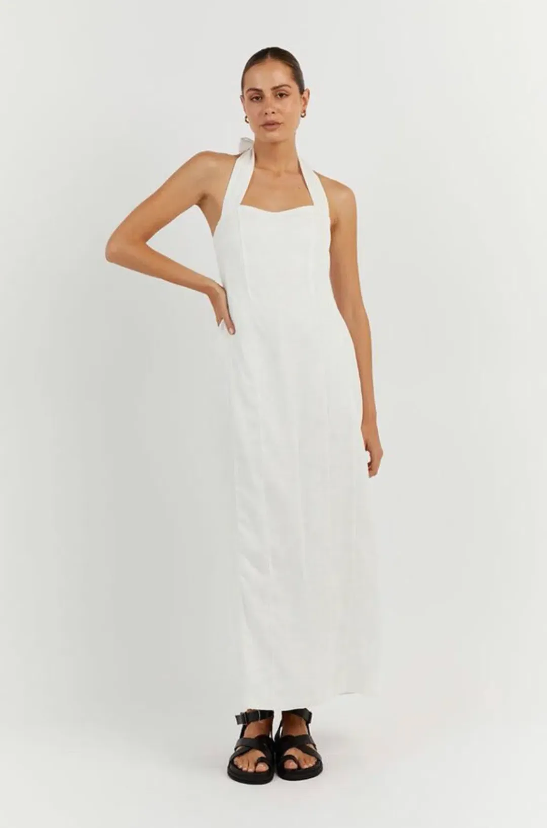 Dissh Willow Linen Long Dress White Size XS / AU 6 for rent on The Volte - main image