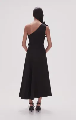 Aje Adelia Ruffle Midi Dress Black Size 6 for rent on The Volte - image 3