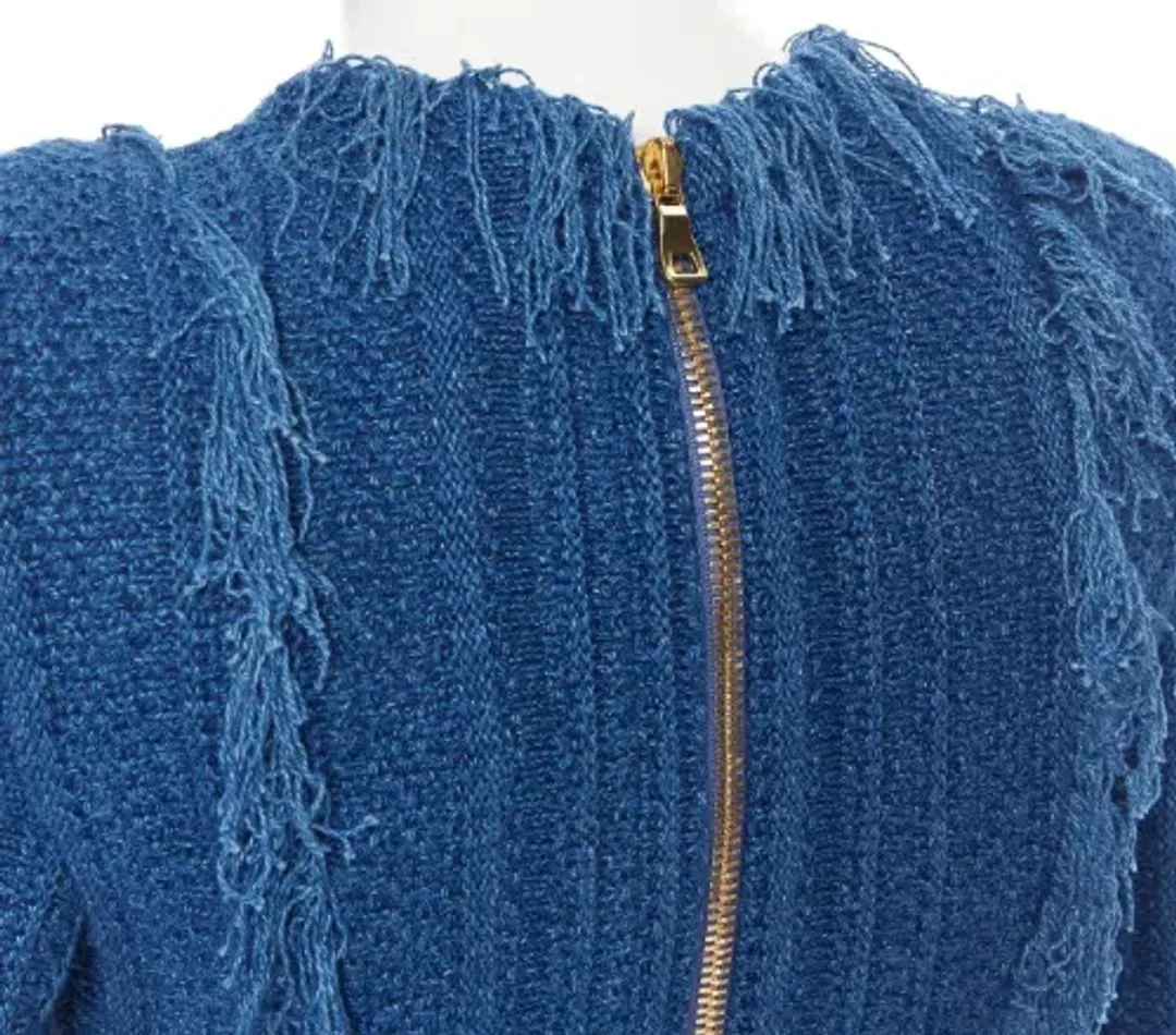 Balmain Knit Mini Dress Blue Size FR 38 / AU 10 for rent on The Volte - main image