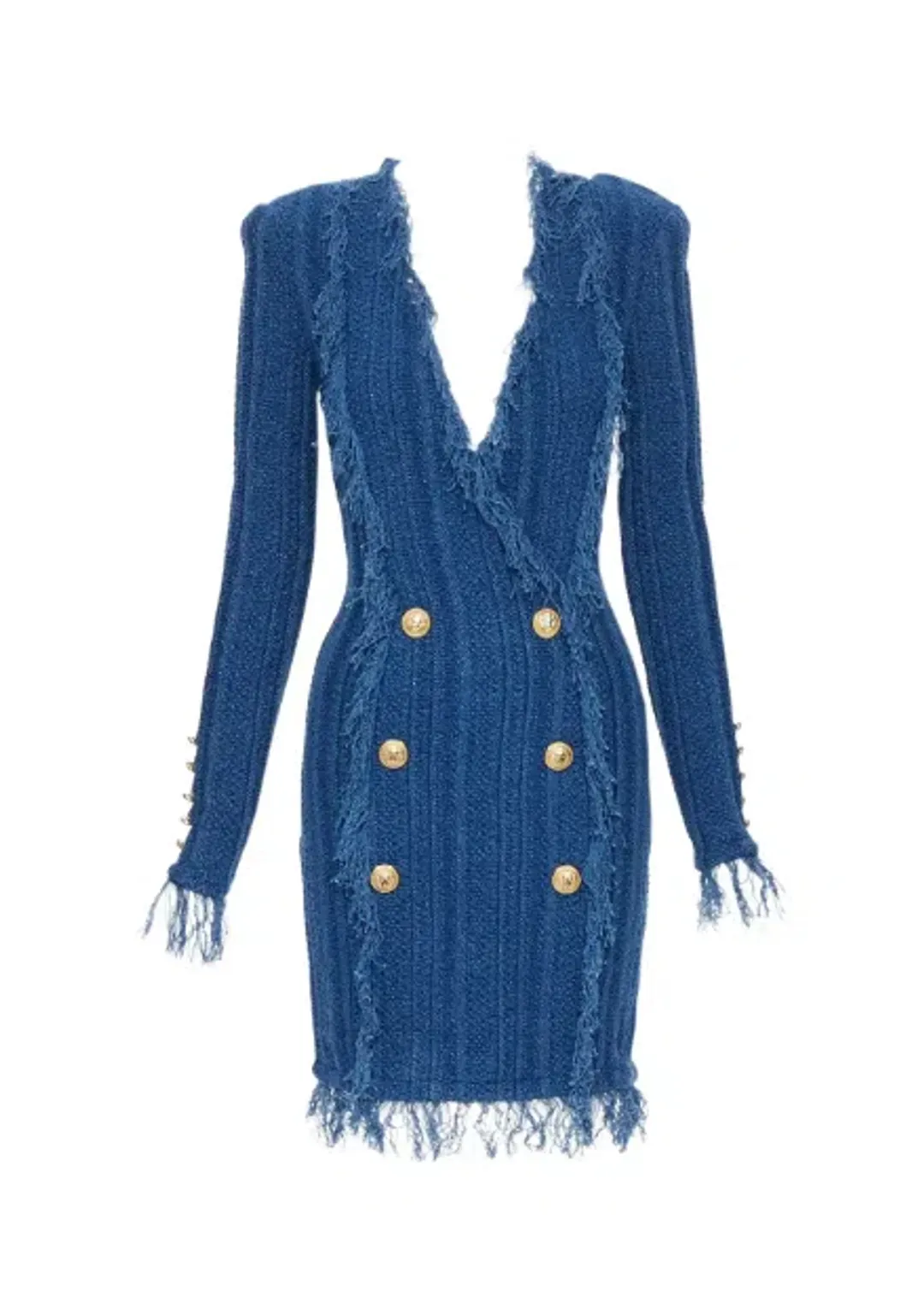 Balmain Knit Mini Dress Blue Size FR 38 / AU 10 for rent on The Volte - main image