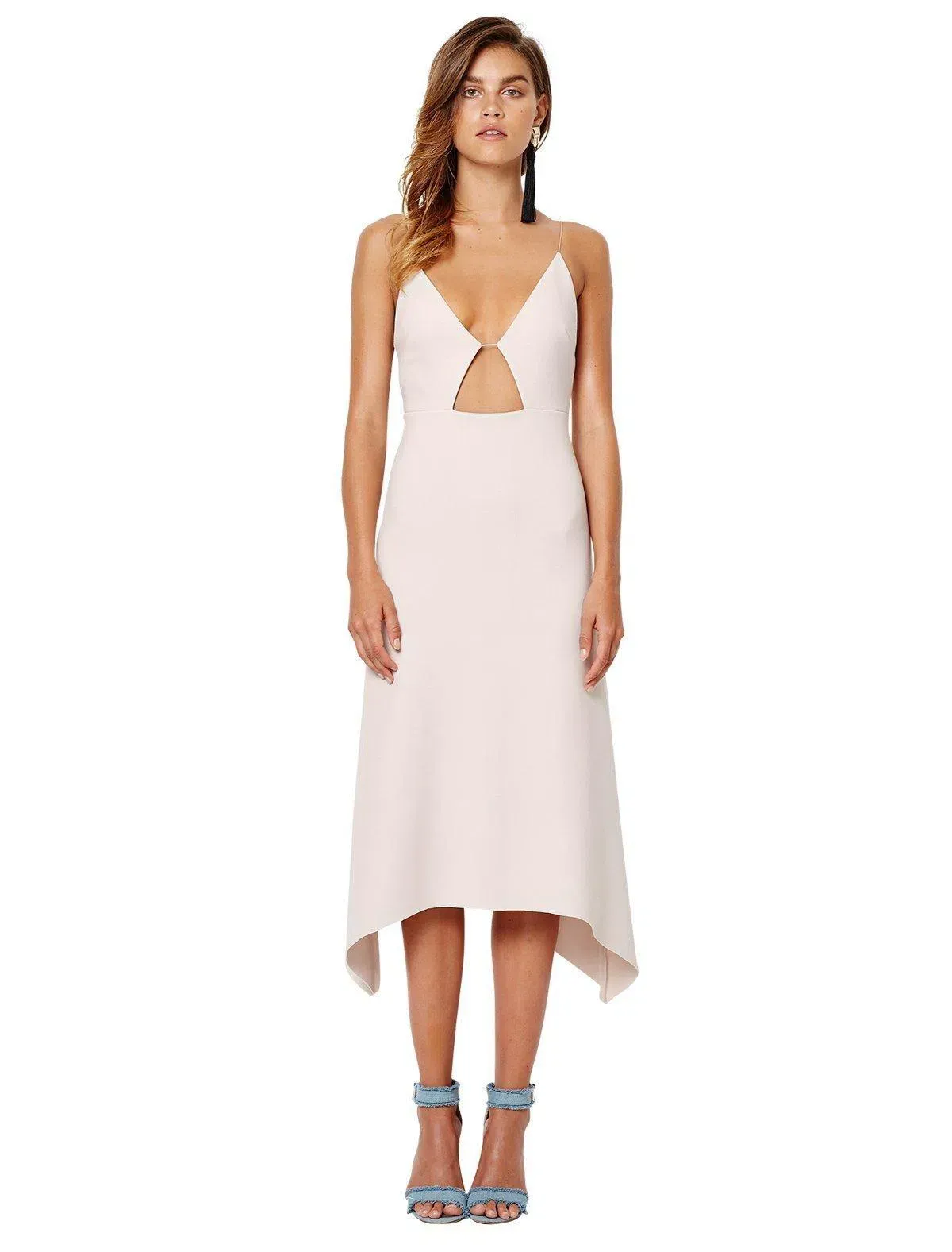 Bec & Bridge Lady Allure Cut Out Midi Dress in Bone Size 8 for rent on The Volte - main image