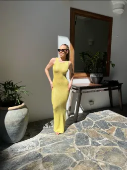 Asta Resort Natalia Dress in Chartreuse Sequin Size XS / AU 6 for rent on The Volte - image 5