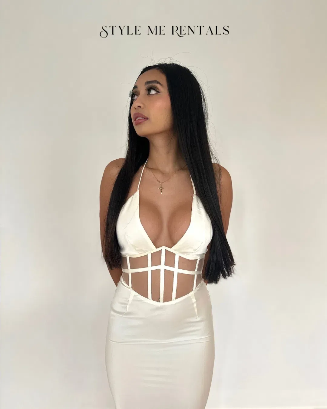 Derma Department Harlow Midi Dress White Size 4 for rent on The Volte - main image