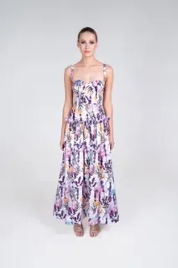 Justin Tong Lavande Maxi Dress Winter Bloom Print Size 8 for rent on The Volte - image 1