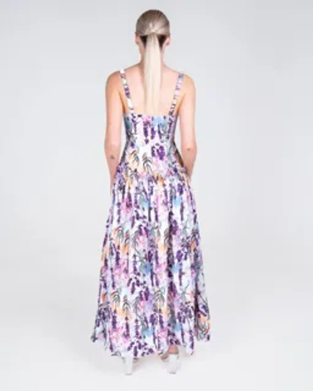 Justin Tong Lavande Maxi Dress Winter Bloom Print Size 8 for rent on The Volte - main image
