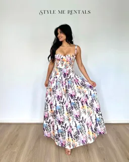 Justin Tong Lavande Maxi Dress Winter Bloom Print Size 8 for rent on The Volte - image 3