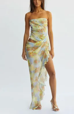 Bec & Bridge Zephy Asym Dress Blue Blossom Floral Size S / AU 8 for rent on The Volte - image 2