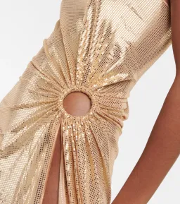 Oséree One Shoulder Lamé Gown Gold Size S / AU 8 for rent on The Volte - image 4
