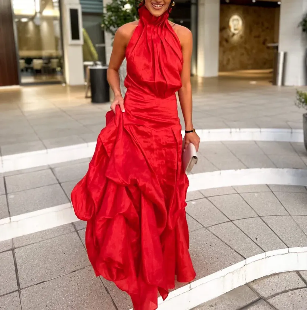 Ginger & Smart Infinite Galaxies Gown Red Size 6 for rent on The Volte - main image