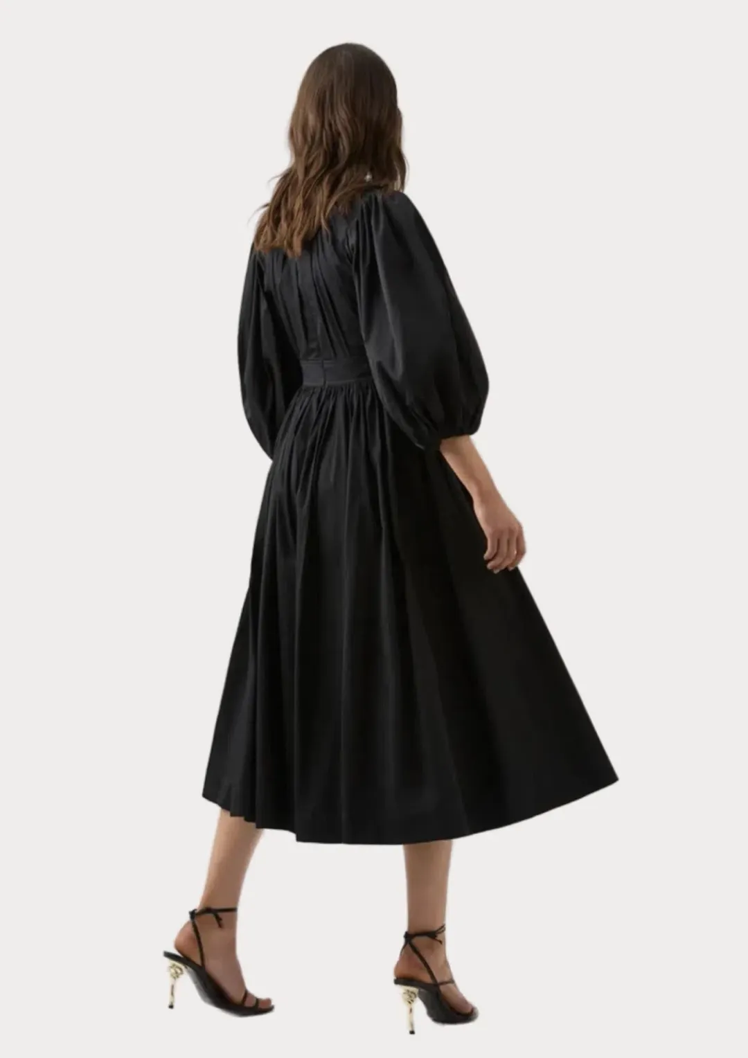 Aje Audrey Waisted Midi Dress Black Size 10 for rent on The Volte - main image