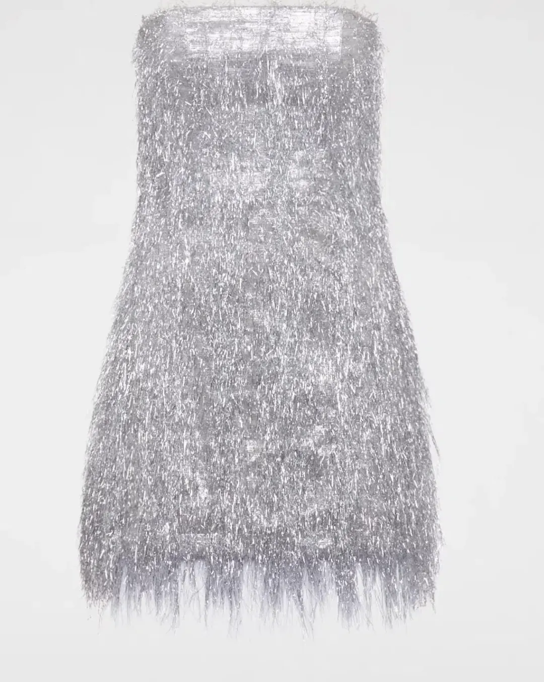Scanlan Theodore Tinsel Mini Dress Silver Size 10 for rent on The Volte - main image