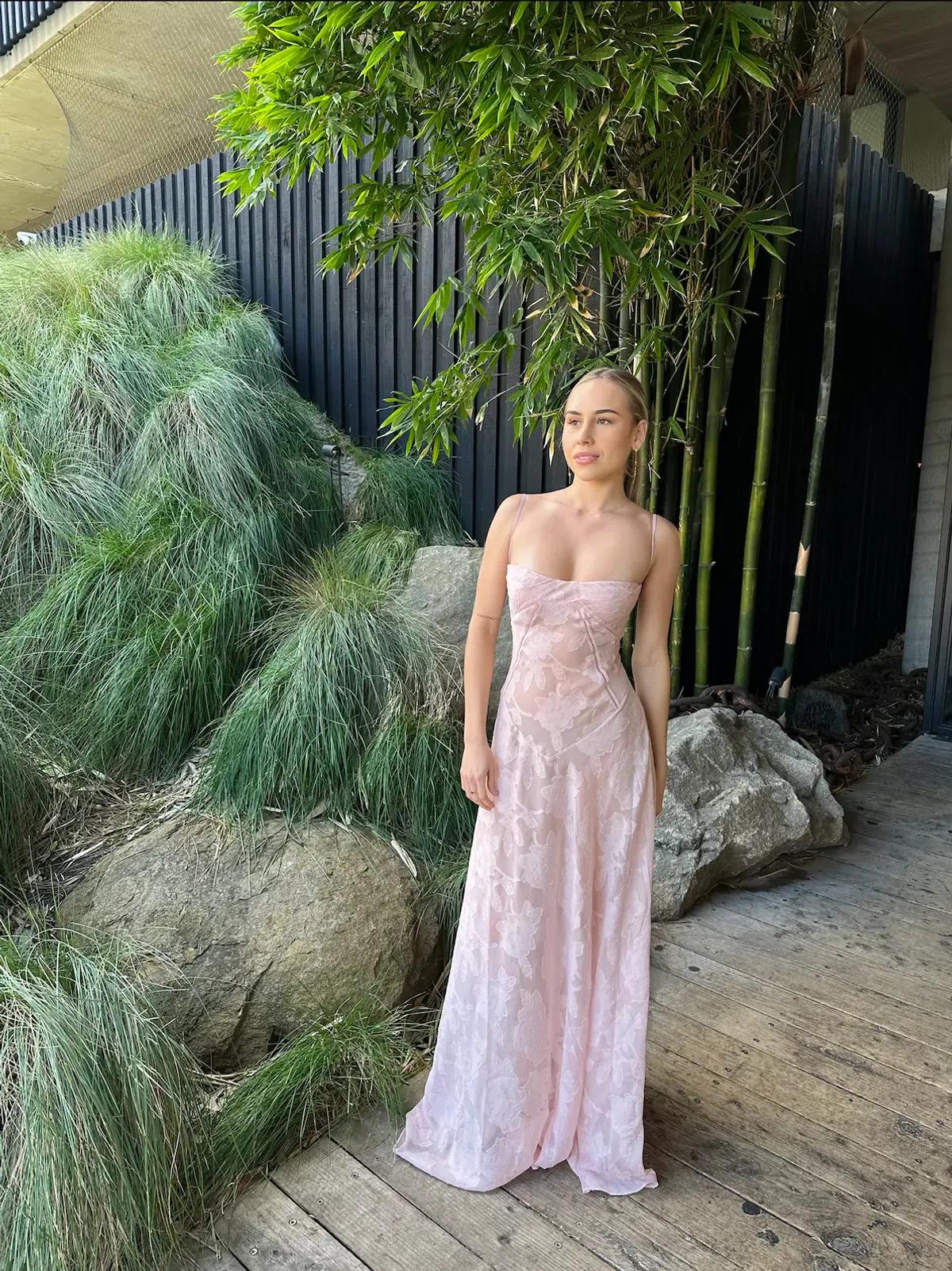 House of CB Seren Maxi Dress in Soft Pink Small /Au 8 for rent on The Volte - main image