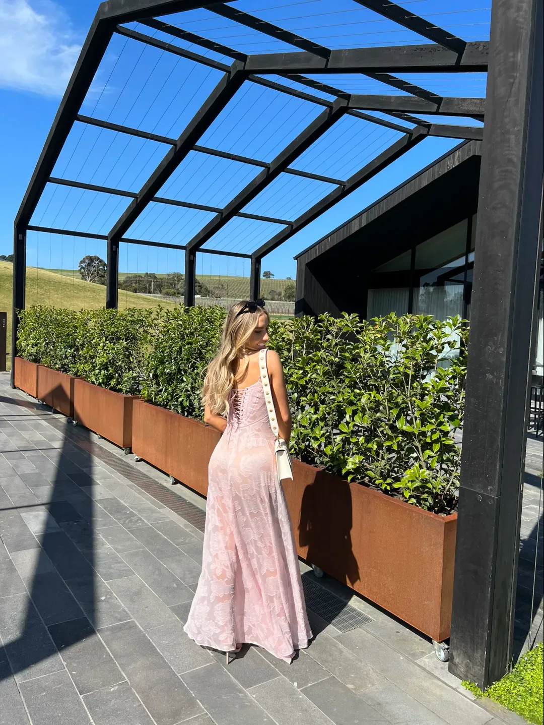 House of CB Seren Maxi Dress in Soft Pink Small /Au 8 for rent on The Volte - main image