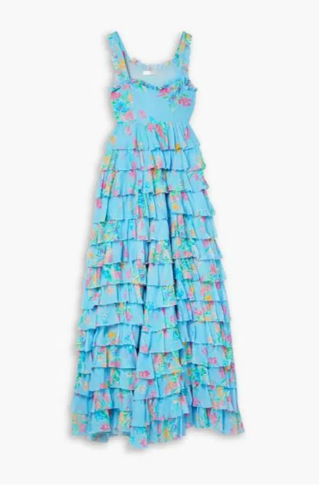 Loveshackfancy Idra Tiered Voile Maxi Dress Blue Lullaby Size 8  for rent on The Volte - main image