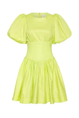 Aje Gianna Puff Sleeve Mini Dress Light Lemon Size 16	 for rent on The Volte - image 4