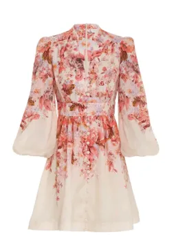 Zimmermann Devi Plunge Mini Dress Cream Floral Size 2 / AU 12 for rent on The Volte - image 2