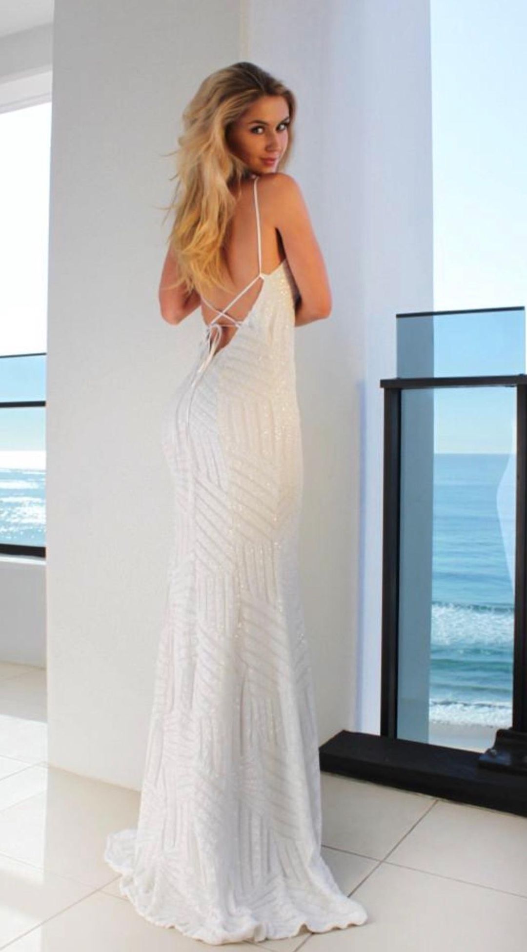 Studio Minc Electra Gown White Size 8 for rent on The Volte - main image