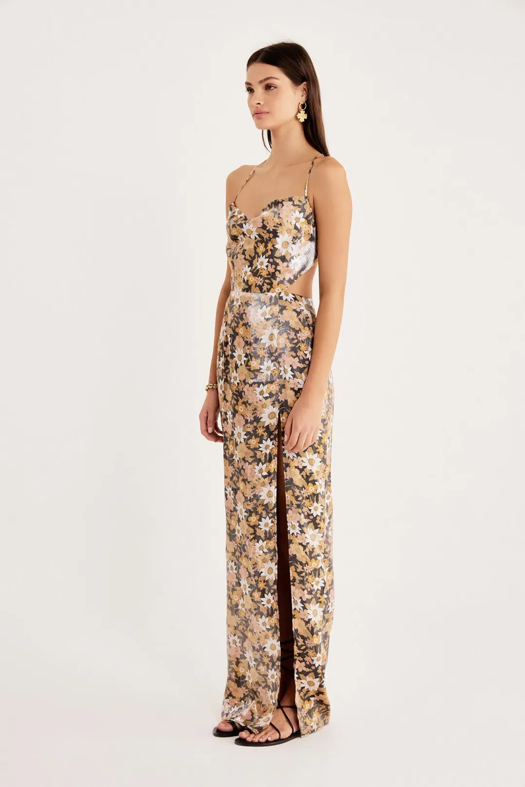 Rumer The Label  Paloma Cut Out Gown Floral Size XS/Au 6 for rent on The Volte - main image