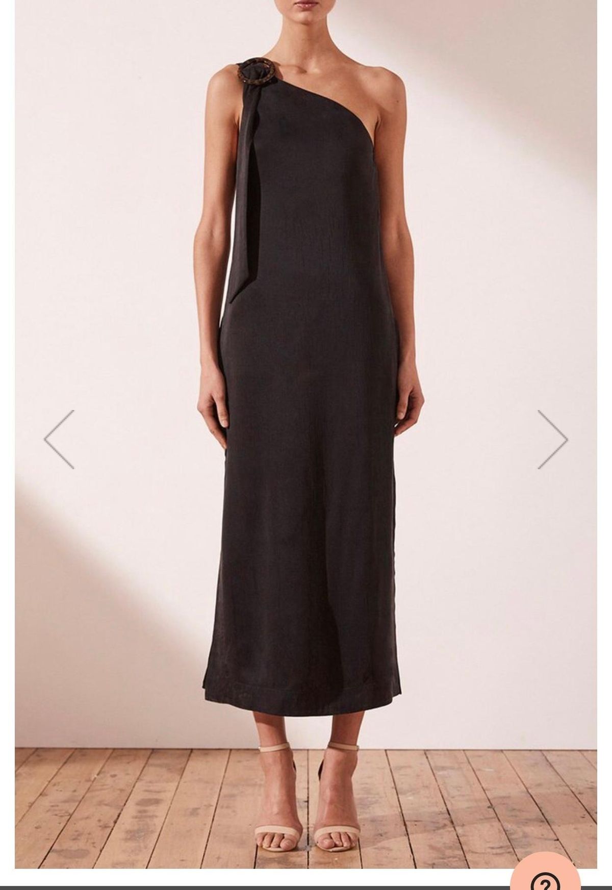 Shona Joy One Shoulder Black Dress Size 12 for rent on The Volte - main image