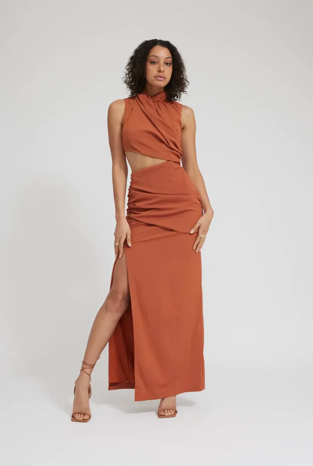 Tojha Gianna Dress Nude Orange Size 6 for rent on The Volte - main image