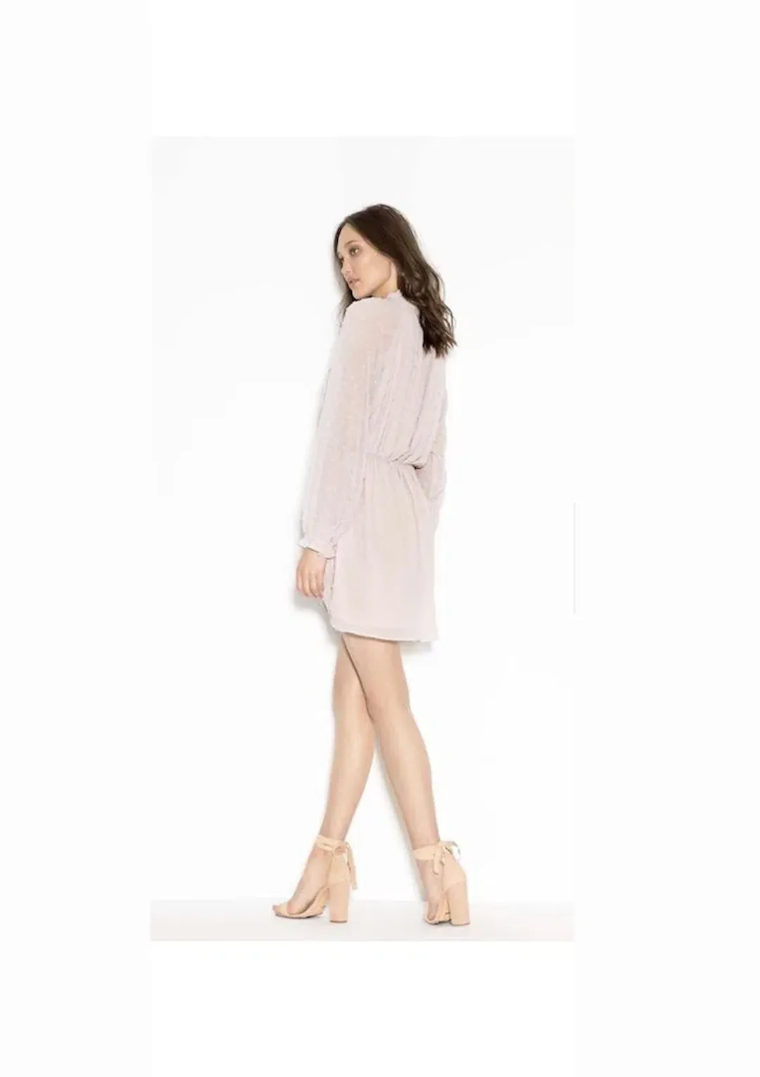 Shieke Maison Dobby Mini Dress Blush Size 10 for rent on The Volte - main image