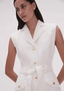 Aje Isabel Utility Mini Dress Ivory Size 10 for rent on The Volte - image 2