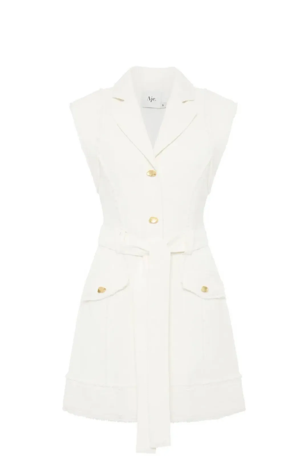 Aje Isabel Utility Mini Dress Ivory Size 10 for rent on The Volte - main image