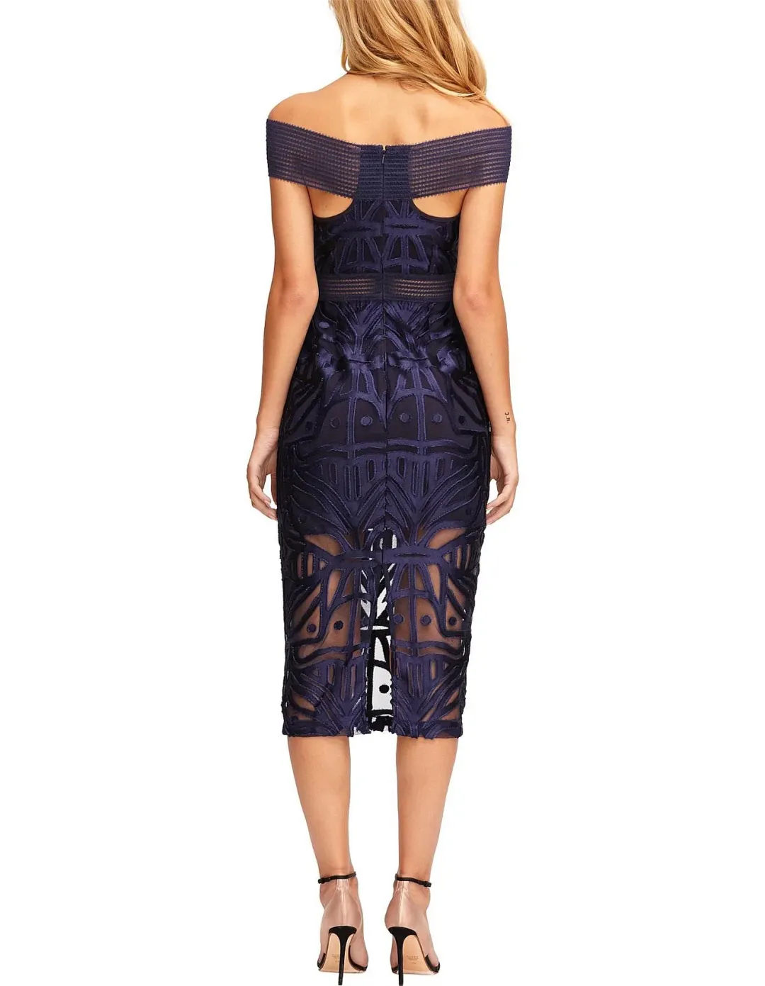 Alice McCall Lunar Eclipse Midi Cocktail Dress Navy Size 8 for rent on The Volte - main image