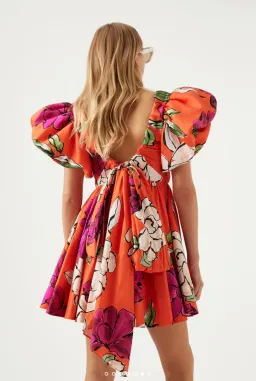 Aje Gretta Bow Back Mini Dress in Floral Size 16 for rent on The Volte - image 2