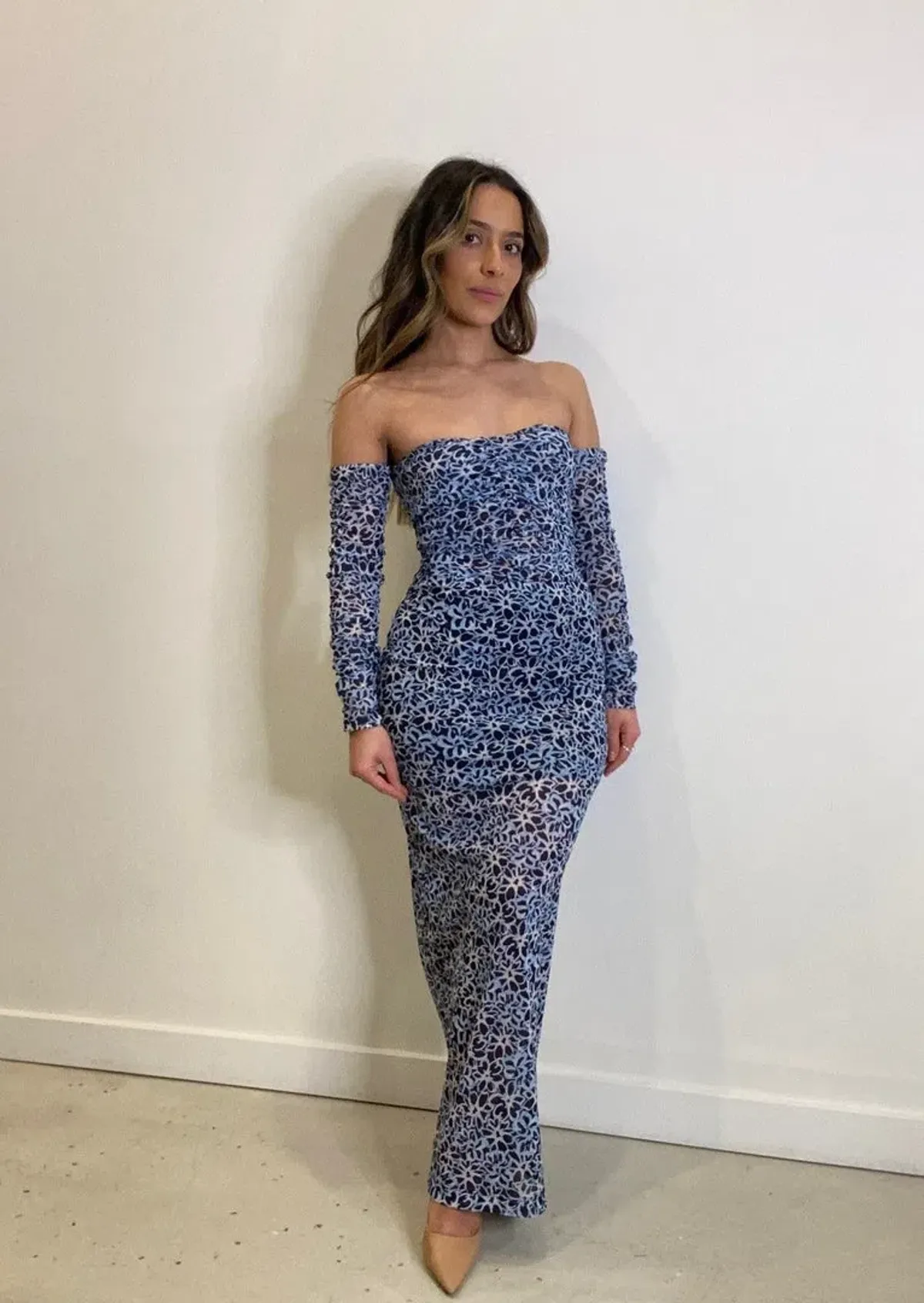 Viktoria & Woods Opulence Top & Immortal Skirt Set Blue Floral Size 12 for rent on The Volte - main image