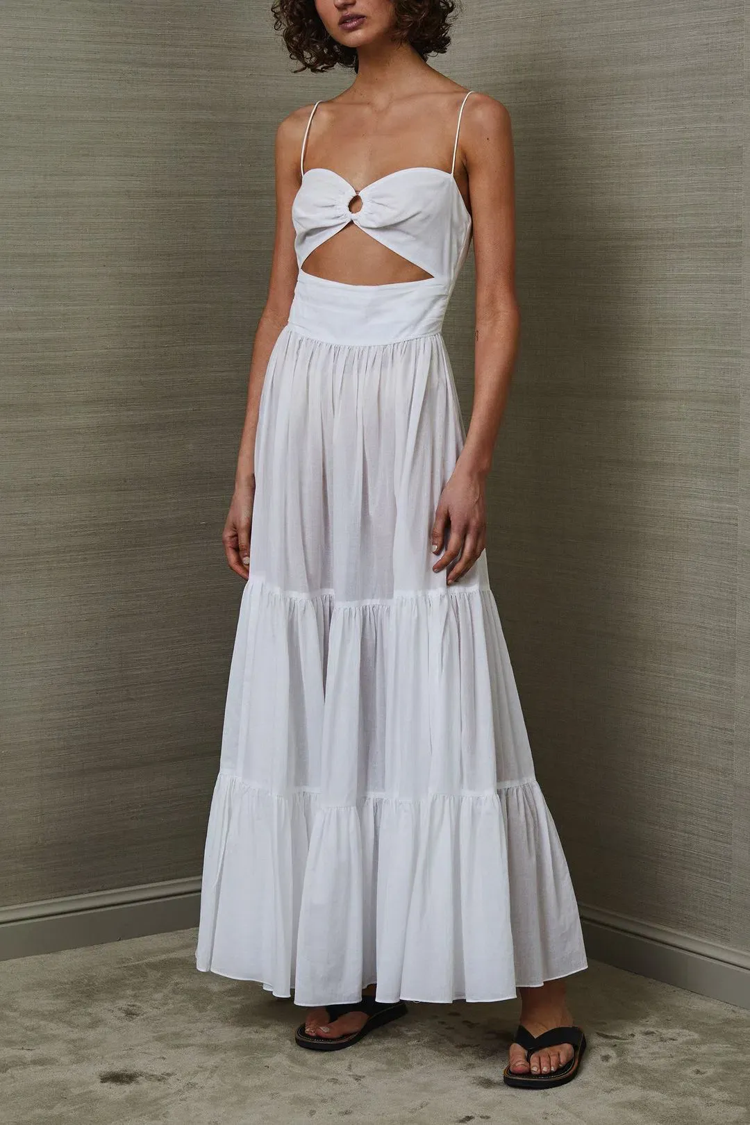 Bec and Bridge Miami Palm Tiered Maxi Dress in White Size 6 for rent on The Volte - main image
