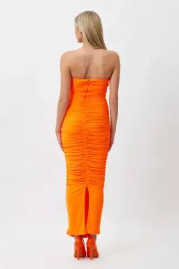 Bianca and Bridgett Tara Midi Dress in Orange Size 8 for rent on The Volte - image 3