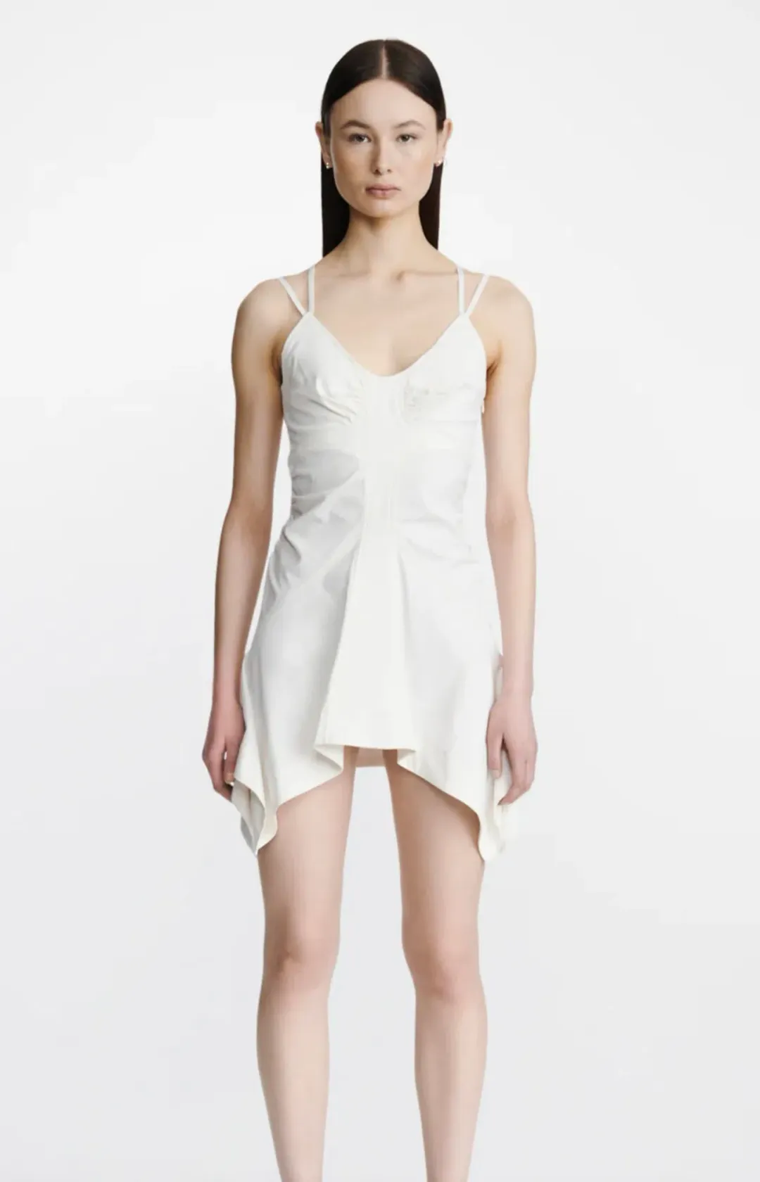Dion Lee Butterfly Racer Mini Dress Ivory Size 6 for rent on The Volte - main image