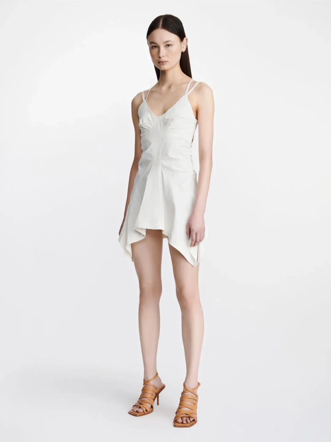 Dion Lee Butterfly Racer Mini Dress Ivory Size 6 for rent on The Volte - main image