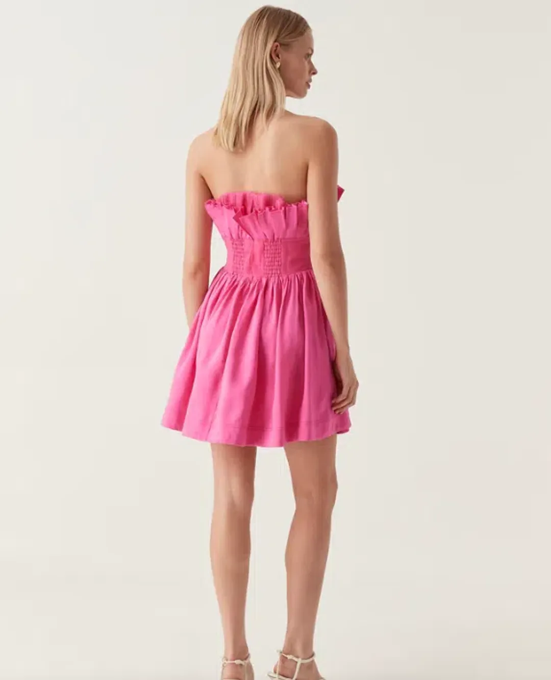 Aje Whisper Layered Mini Dress in Pink Size 6 for rent on The Volte - main image