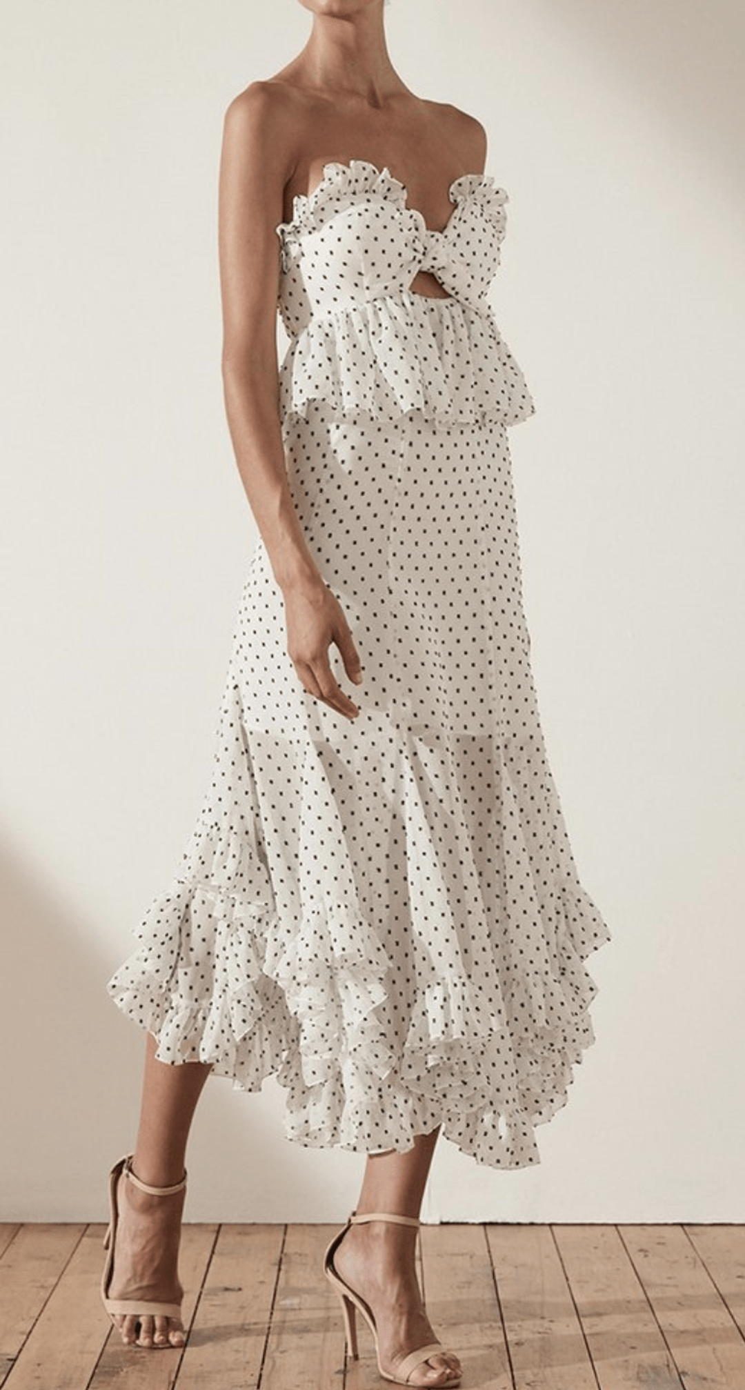 Wilder Tie Front Godet Midi Dress for rent on The Volte - main image