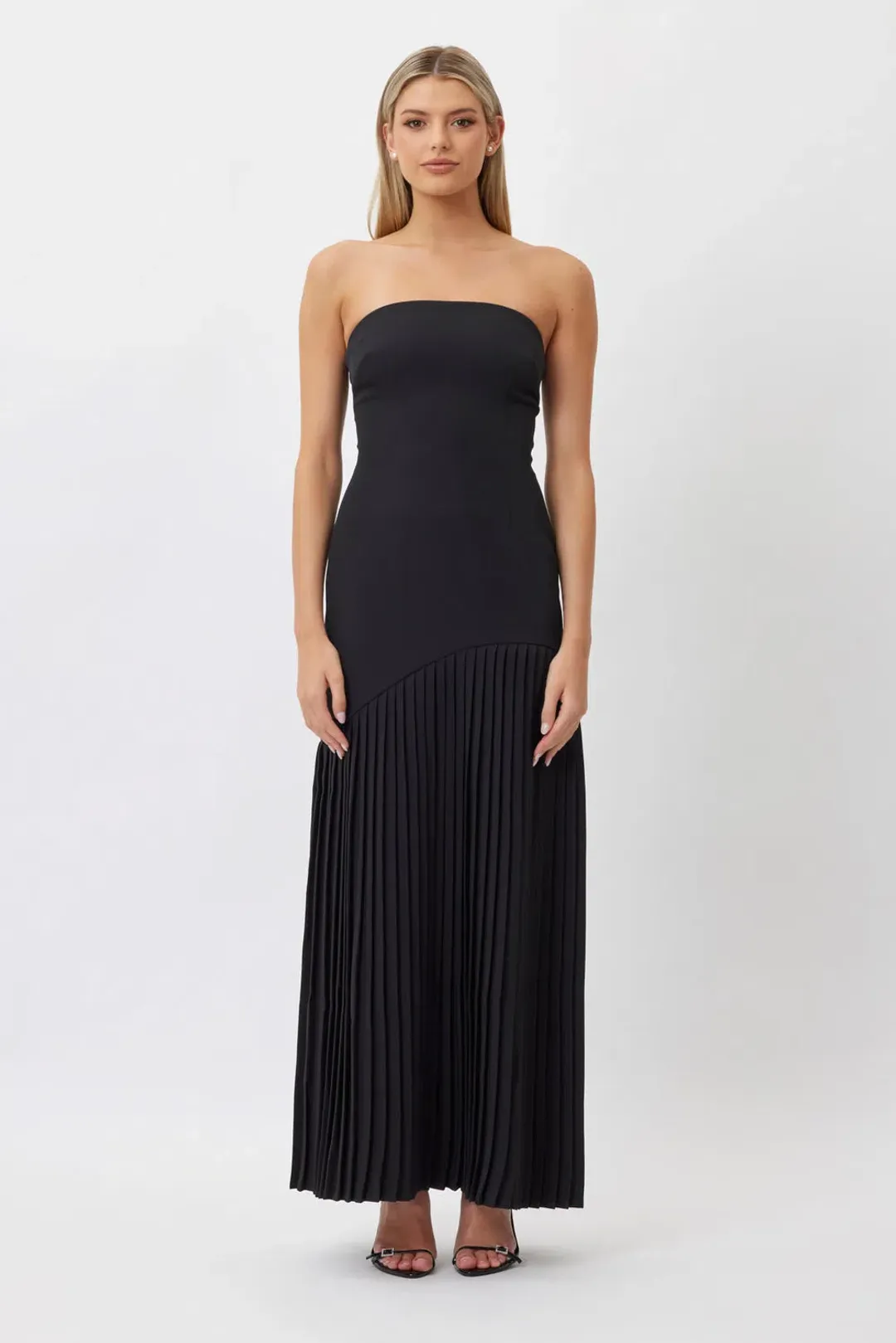 Bianca & Bridgett Mara Pleated Maxi Dress in Black Size 10 for rent on The Volte - main image