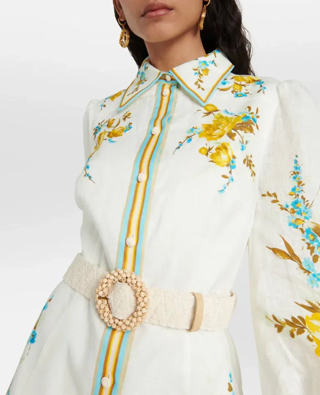 Zimmermann Halcyon Shirt Dress Floral Size 1 / AU 10 for rent on The Volte - main image