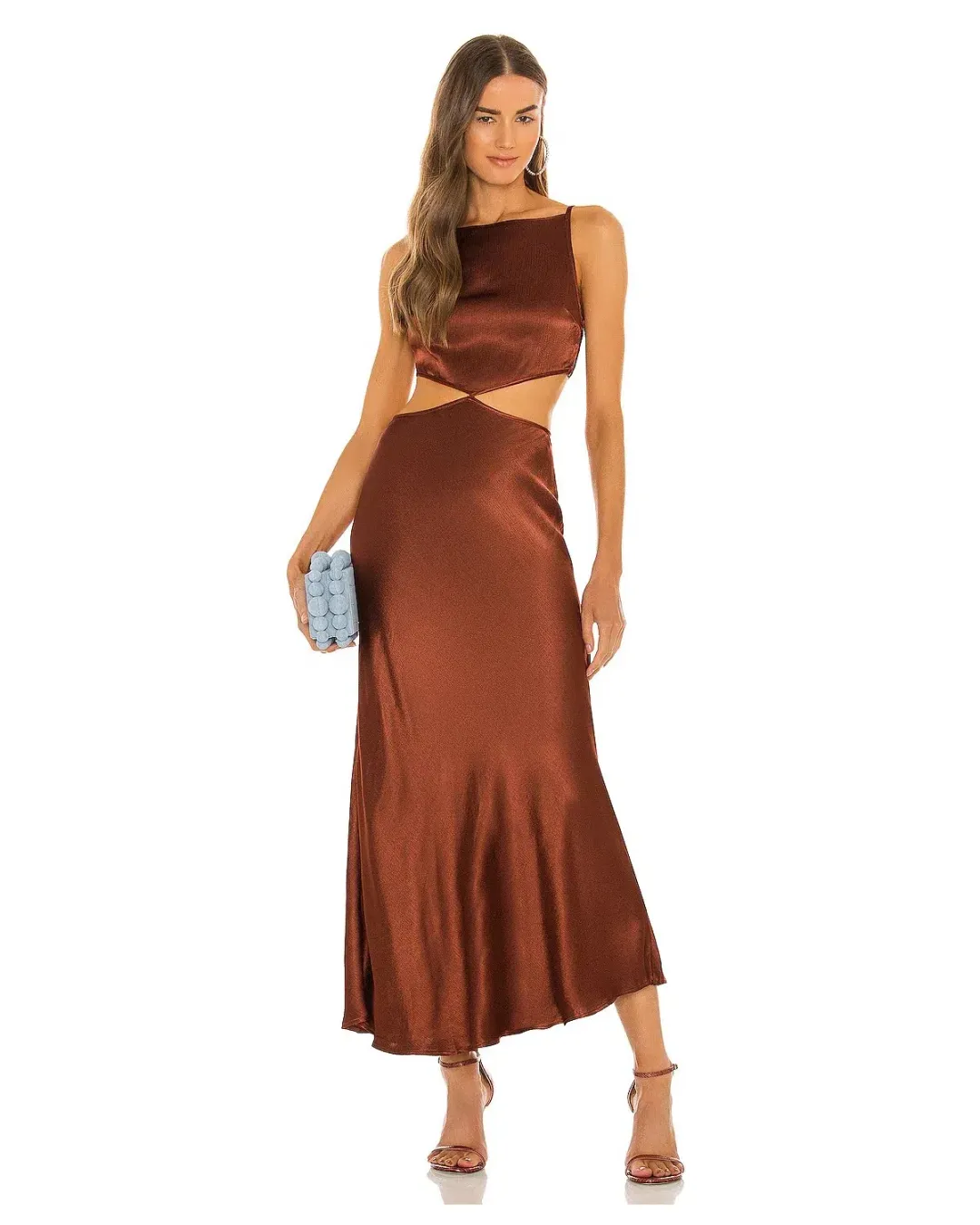 Bec & Bridge Camila Cut Out Dress Brown Size 8 for rent on The Volte - main image