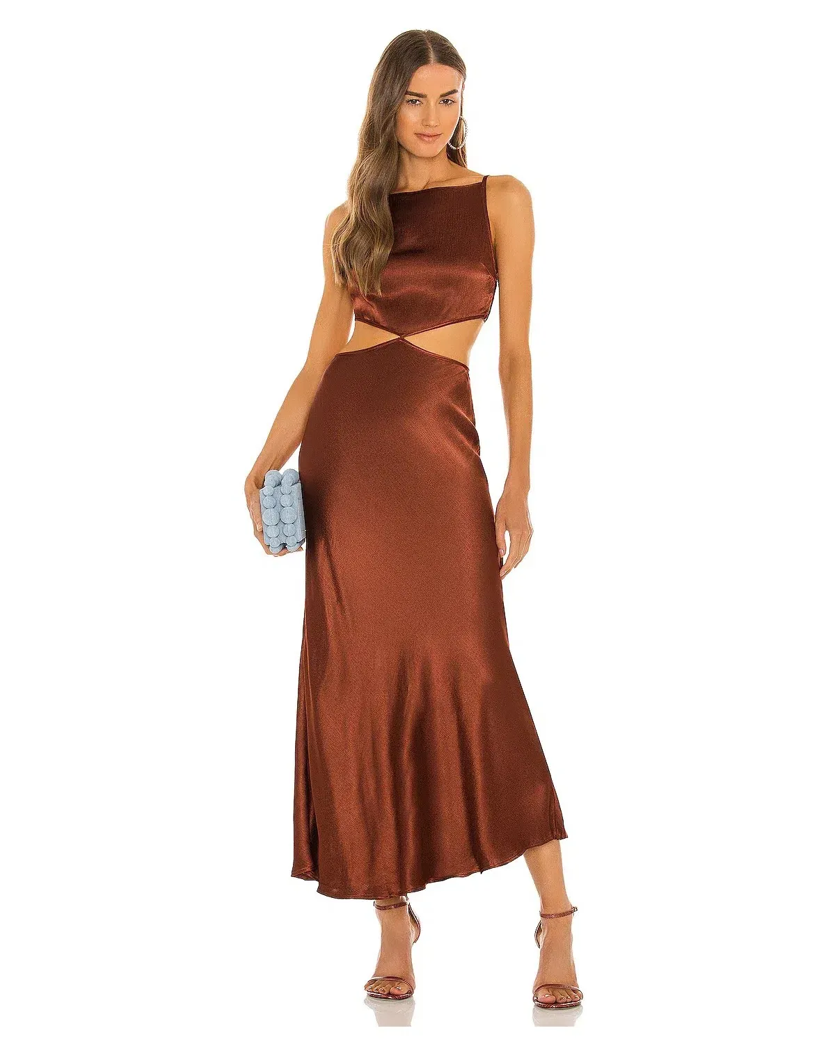 Bec & Bridge Camila Cut Out Dress Brown Size 8 for rent on The Volte - main image