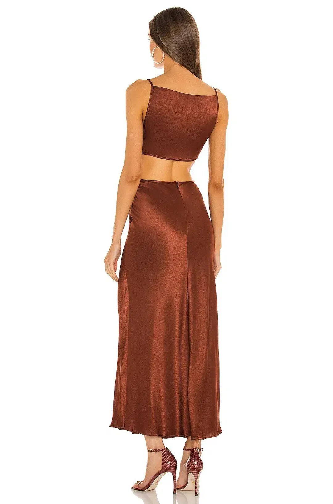 Bec & Bridge Camila Cut Out Dress Brown Size 8 for rent on The Volte - main image