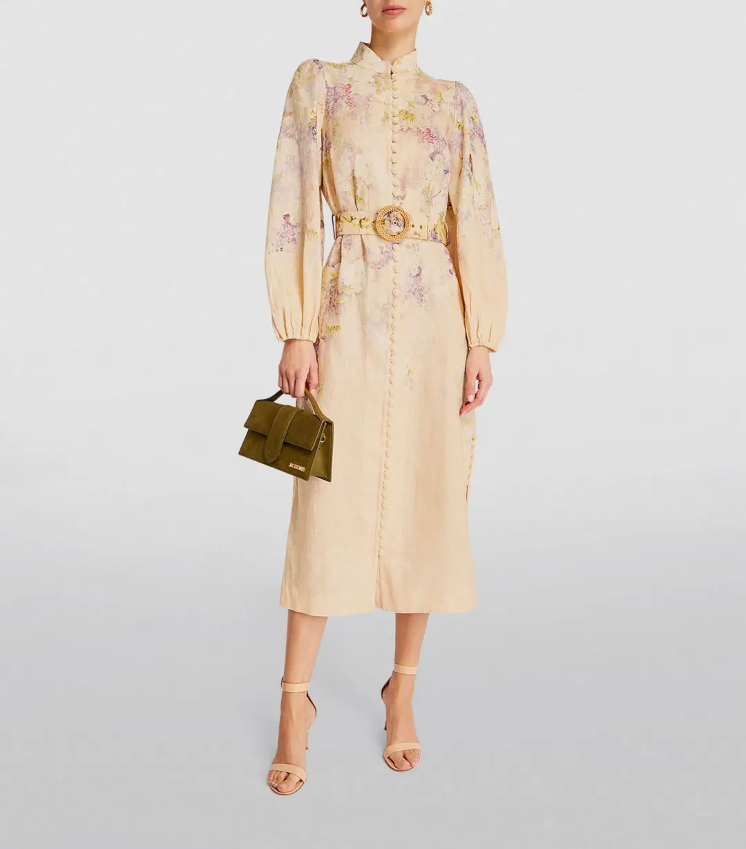 Zimmermann Lyrical Buttoned Midi Dress Floral Size 2/ AU 12  for rent on The Volte - main image