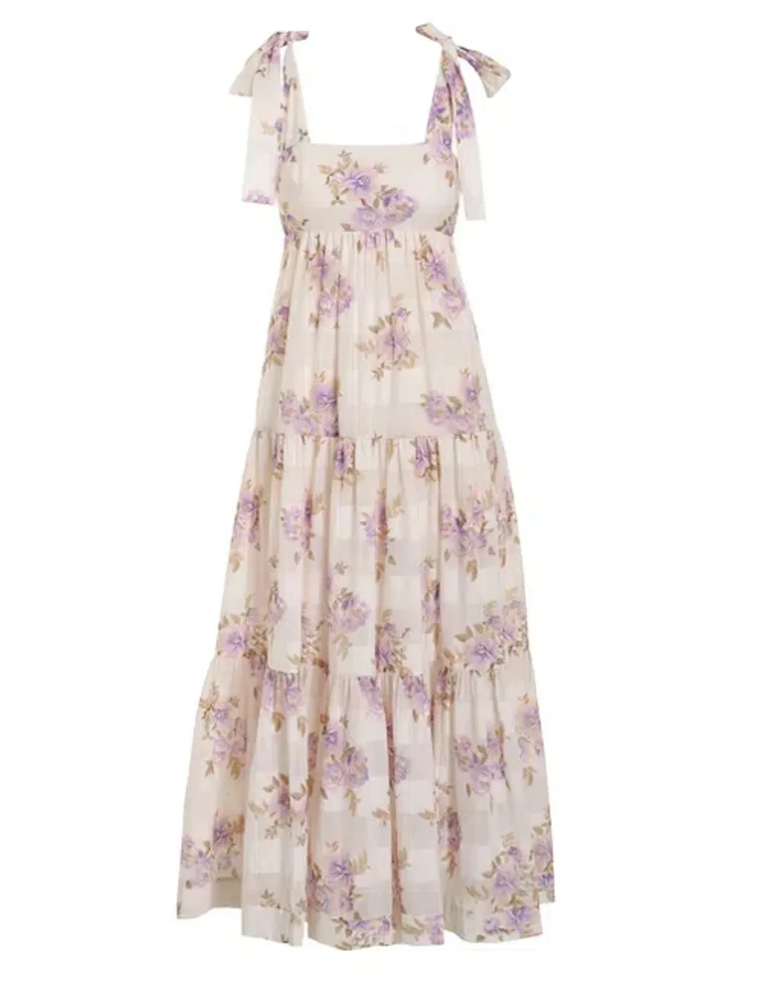 Zimmermann Rosa Striped Picnic Dress Lilac Size 0/AU 8 for rent on The Volte - main image