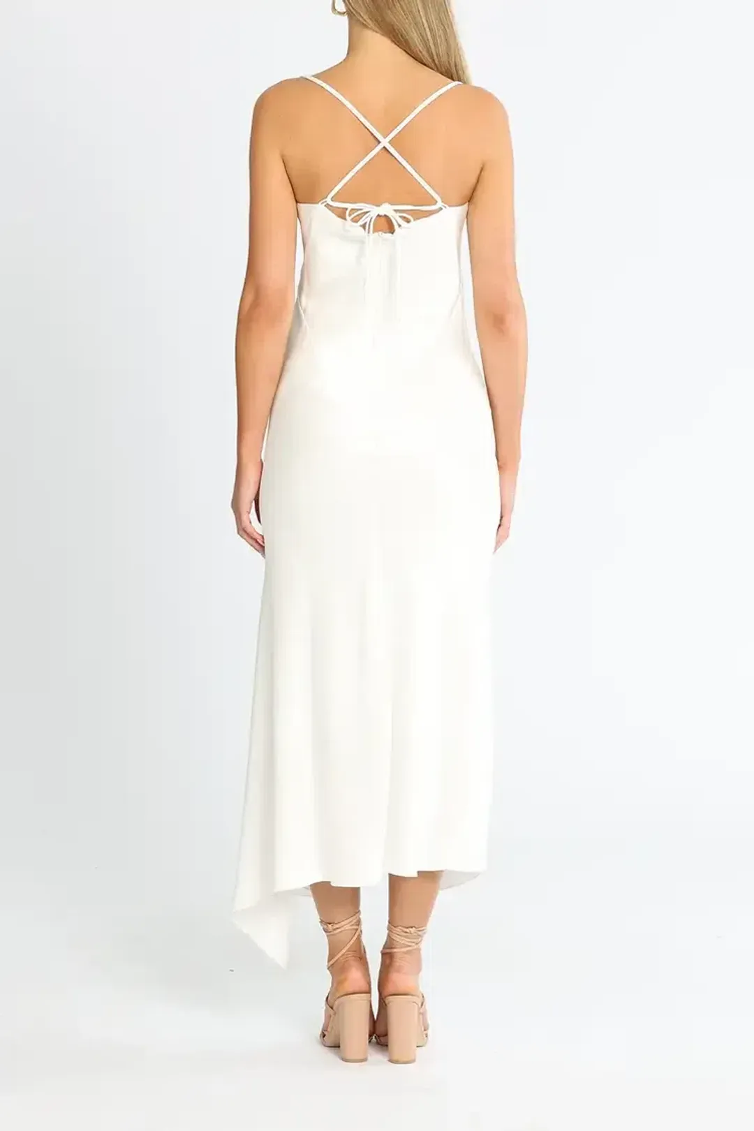 Camilla and Marc Acacia Square Neck Dress in Ivory Size 6 for rent on The Volte - main image