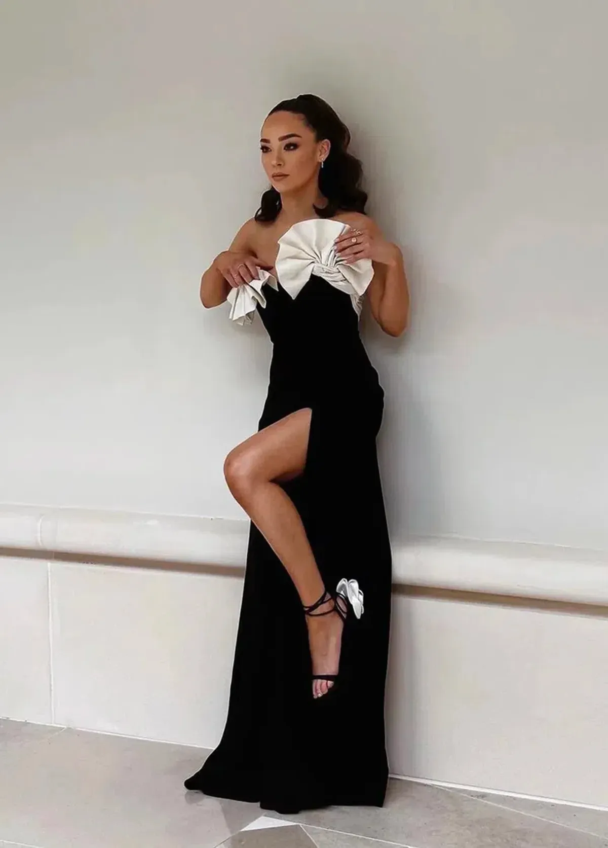 Rachel Gilbert Lavina Floor Length Gown Dress Black Size AU 8 for rent on The Volte - main image