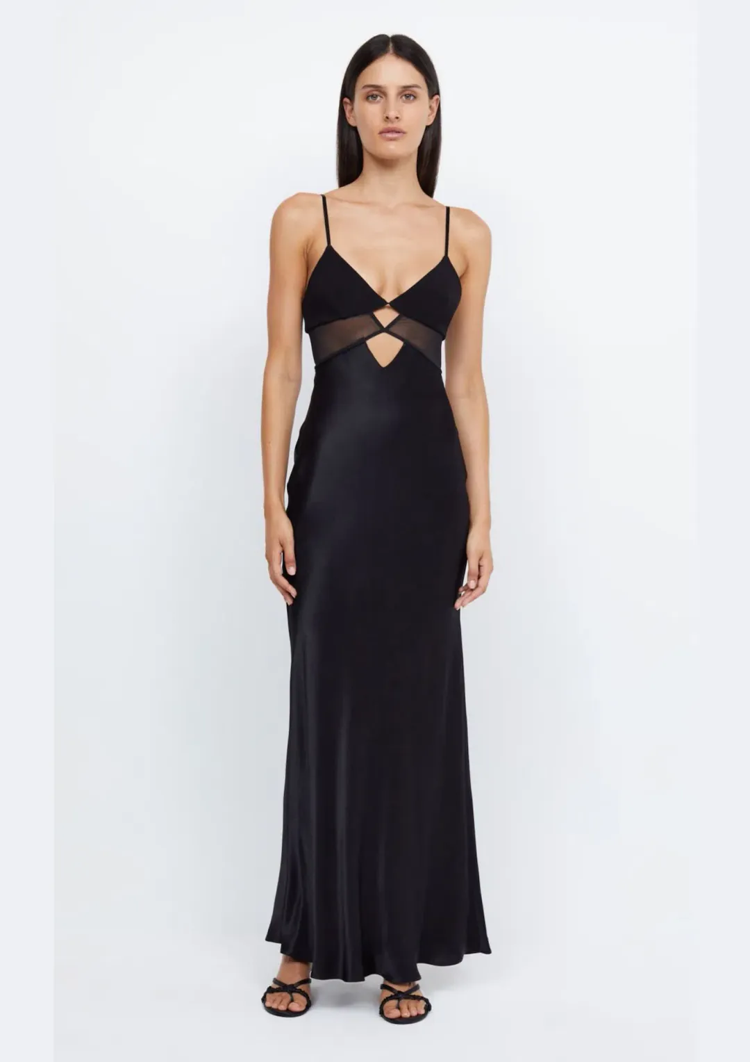 Bec & Bridge Ashton Cut Out Mesh Maxi Dress in Black Size 6 AU for rent on The Volte - main image