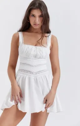 House of CB Tiffani Lace Trim Mini Dress White Size S / AU 8 for rent on The Volte - image 2