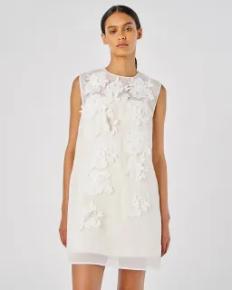 Oroton Lace Flower Sheer Mini Dress Soft Cream Size 14 for rent on The Volte - image 2