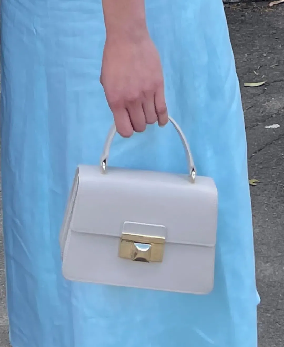 Furla Top Handle Venere Bag in Grey Cream for rent on The Volte - main image