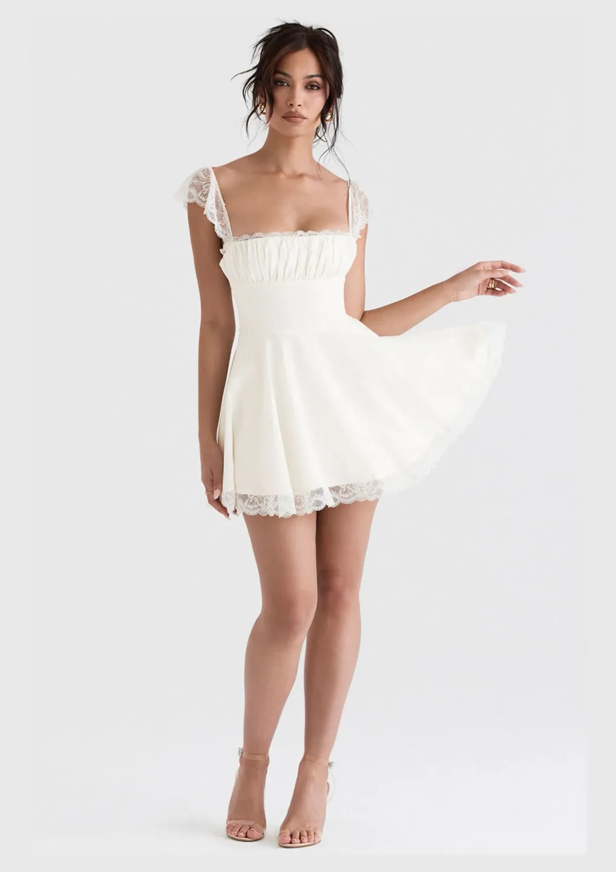 House of CB Kaia Mini Dress Ivory White Size XL / AU 14 for rent on The Volte - main image